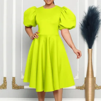 Šalis Gimtadienio Suknelė Moterims Afrikos Suknelės 2023 Vasaros Kietas Trumpas Rankovėmis Aukštos Juosmens, Palaidi Elegantiškas Elegantiškas Ponios Drabužiai