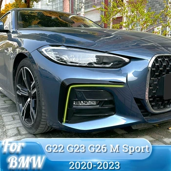 Blizgus Juodas Priekinis Bamperis priekiniai stabilizatoriai Spoileris Lūpų Rūko žibintų Apdaila Kūno Rinkinys, skirtas BMW 4 Serijos G22 G23 M Sportas 2020-2023+ Automobilių Reikmenys