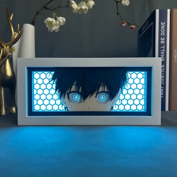 Yoichi Isagi LED Anime Švieslentę Mėlyna Užraktas Atvėsti Kambario Apdaila Manga Erdvė, Lentynos, Stalo Lempa Naujausias Anime šviesdėžės Mėlyna Užraktas