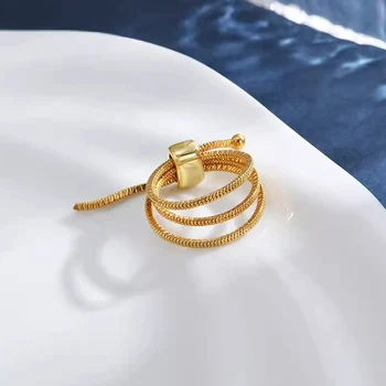 Europos Amerikietiško Stiliaus Metalo Gyvatė Grandinės Žiedas Asmenybės Mados Perdėti Žiedas Mergina Kelionės Vestuvių Priedai 2023