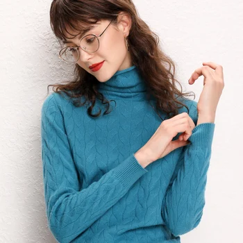 2023 Naujas kašmyro Posūkiais džemperis moterims palaidų montavimo Moterų Rudenį ir Žiemą, puloveriai džemperis moterims