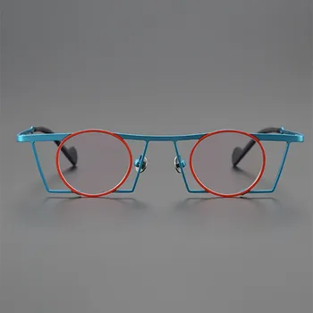 Cat-eye akiniai, rėmeliai gryno titano optiniai akinių rėmeliai vyrų ir moterų mados šou spalvotųjų recepto akiniai