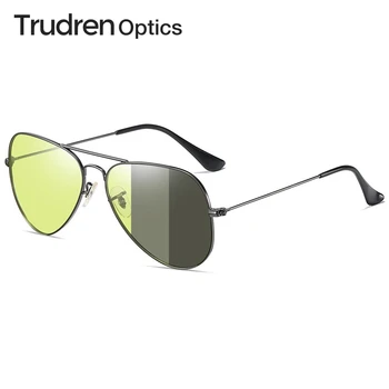Trudren Unisex Aviacijos Photochromic Poliarizuota Sunglasse Vairuotojams Dieną Naktinio Matymo Anti-glare Adaptyvinės Šviesos Akiniai RB3025