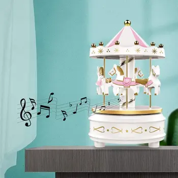 Karuselė Music Box Žaislas Muzikos Kūdikio Kambario Puošmena Unisex Clockwork Vestuvių Kalėdų Arklių Karuselė Muzikos Dėžutė Dekoro Kalėdos Dovanas