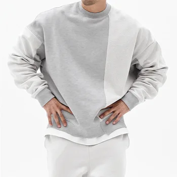 2023 naujas hoodies vyrų rudens vyrų hoodie korėjos versija prarasti didelio dydžio apvalios kaklo hoodie vyrų linijos sportiniai drabužiai
