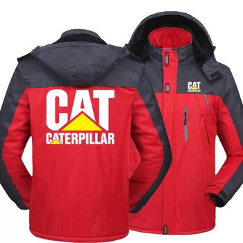 Naujas Žiemos Mados Cat, Caterpillar Logotipas Vyrų Vilnos Neperšlampamas Striukės Tirštėti Hoodies Užtrauktukas, Šiltas, Aukštos Kokybės Outwear