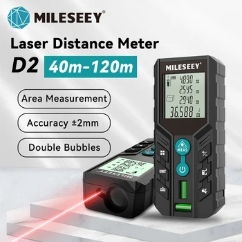 Mileseey D2 Atstumo Lazerinis Matuoklis, 40M 120m Skaitmeninis Trena Matavimo Priemonės,Dvigubo Lygio Burbuliukai, Range Finder Namuose