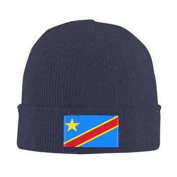 Vėliavos, Kongo Kinšasa Zairas Megzti Skrybėlę Beanies Rudenį, Žiemą Kepurės Šiltas Akrilo Hip-Hop Bžūp Vyrai Moterys