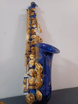 Alto saksofonas Japonijos Suzuki Aukštos kokybės Mėlyna spalva Muzikos instrumentas profesionalus, žaisti Sax Tenoras Su Byla Nemokamas pristatymas