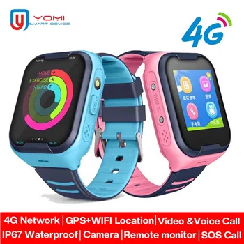 4G Vaikai Smart Žiūrėti GPS Seklys atsparus Vandeniui, 2-way Ryšio Vaizdo Skambučių SOS Skambučio Nuotolinio Vaikų Smartwatch детские часы с gps и сим