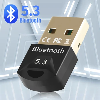 USB Dongle Bluetooth 5.3 Audio Adapteris Bevielio Stereo Muzikos Imtuvas Siųstuvas PC Nešiojamas Automobilinis Garsiakalbis, Pelės, Klaviatūros