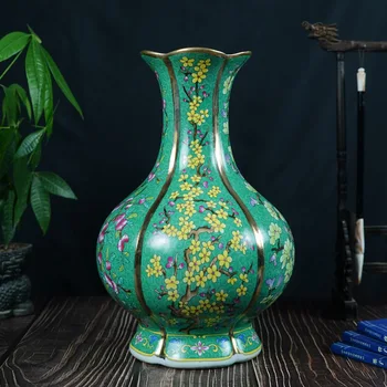 Antikvariniai Emalio Gėlių Burną Butelis Jingdezhen Kinų Keramikos Namų Kambarį Dekoruoti Vaza Amatų Papuošalai