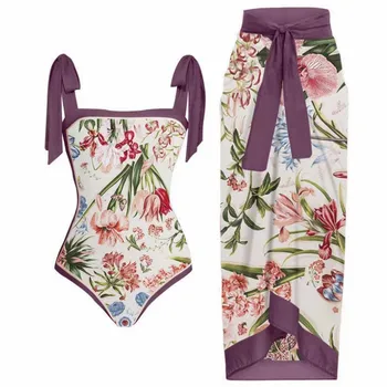 Mados Moterų Aukštos klasės maudymosi kostiumėlį Kimono Derliaus Spausdinti maudymosi Kostiumėliai, vientisas Bikini Boho Vasaros Paplūdimio Karšto Pavasario Atostogų