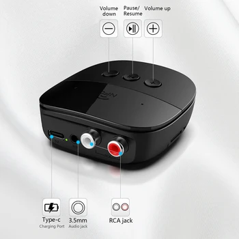 Bluetooth 5.2 Imtuvas, NFC BT5.0 U Disko TF Kortelę RCA 3.5 mm AUX-Jack Stereo Muzikos Belaidžio Garso Adapteris Automobilinis Rinkinys