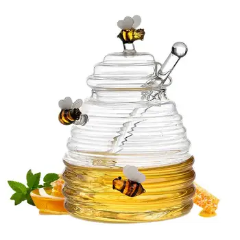 Medaus Stiklainis Stiklo Medus Skaidrus Balionėlis Patikimos Medžiagos Išspausti Butelis Puodą Inovacijų Dizaino Virtuvės Reikmenys