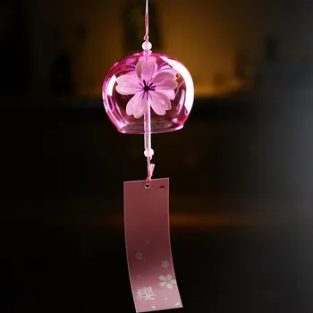 1pc Romantiškas Vėjo Bell Japonijoje Vėjo Varpeliais, Rankų darbo Stiklo Furin Home Office Dekoro Stiklo Dažytos Vėjo Varpelių vidaus Apdaila