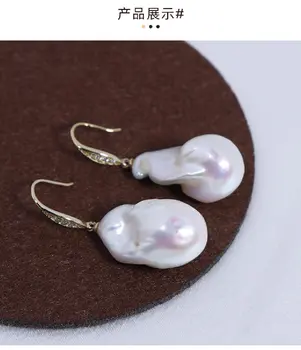 natūralūs gėlavandenių perlų Baroko Vandens lašelių auskarai S925 sidabrinė