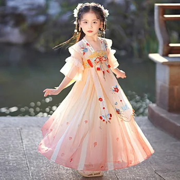 Vasaros Drabužių Mergaitėms 2023 Naujas Kinų Stiliaus Hanfu Šifono Pasakų Suknelė Etapo Rezultatus Kostiumas Tango Kostiumų Nemokamas Pristatymas